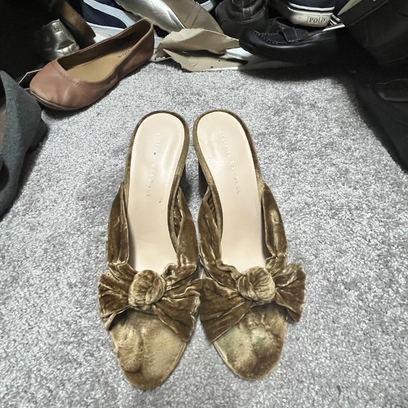 Loeffler Randall Velvet Bow Accent Slides - Picture 2 of 4